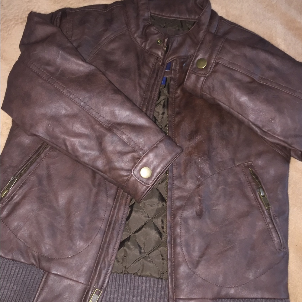 Boys (Size Five) Gap Faux Leather Jacket